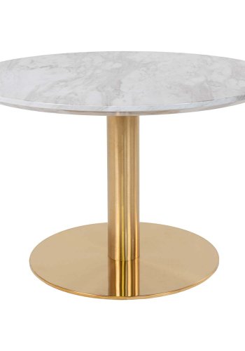 HOUSE NORDIC Bolzano sofabord - MDF med marmor look og messing stl (70)