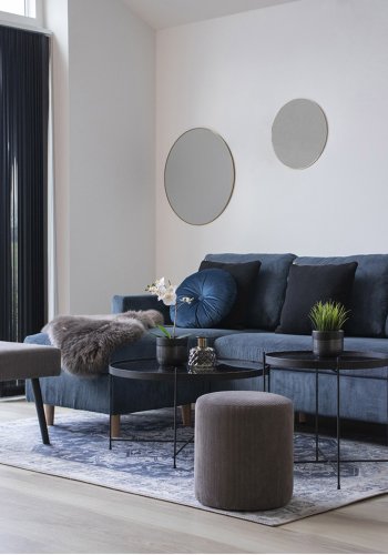 HOUSE NORDIC rund Venezia sofabord - glas og sort stl (70)