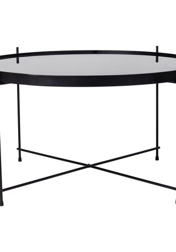 HOUSE NORDIC rund Venezia sofabord - glas og sort stl (70)