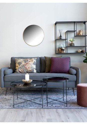 HOUSE NORDIC rund Venezia sofabord - glas og sort stl (70)