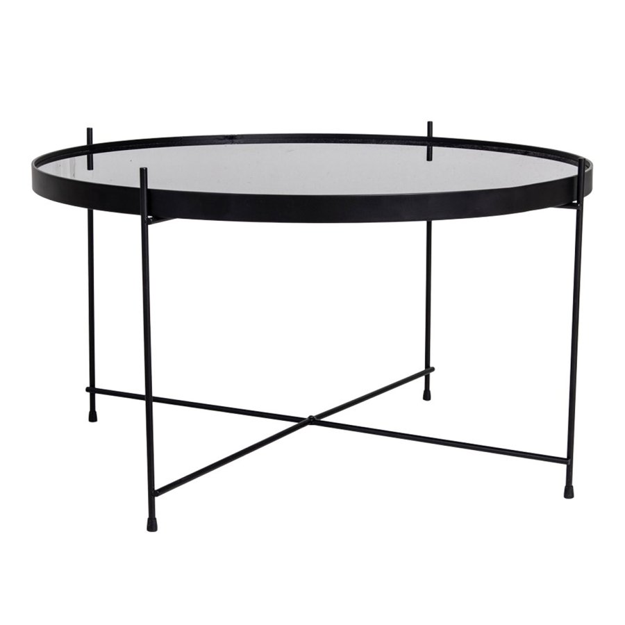 HOUSE NORDIC rund Venezia sofabord - glas og sort stl (70)