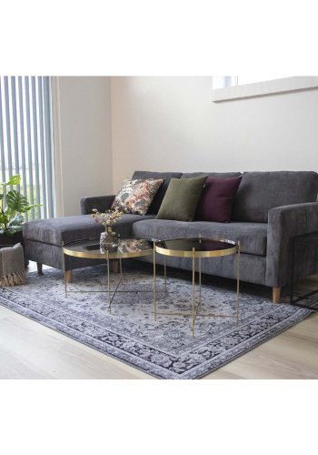 HOUSE NORDIC rund Venezia sofabord - glas og messing stl (70)