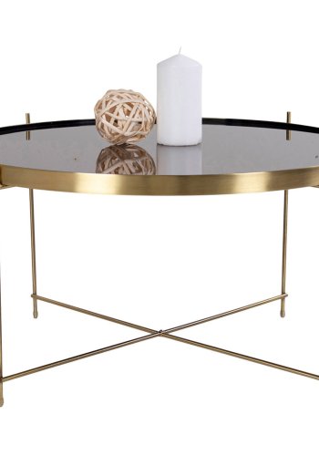HOUSE NORDIC rund Venezia sofabord - glas og messing stl (70)