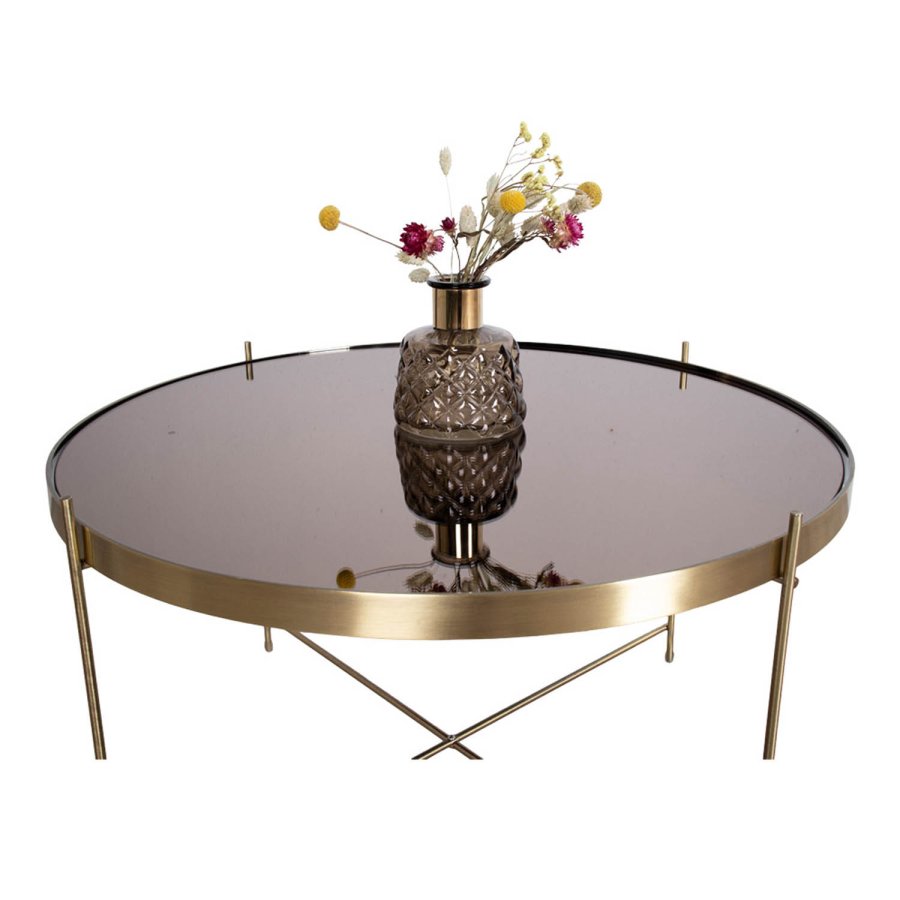 HOUSE NORDIC rund Venezia sofabord - glas og messing stl (70)