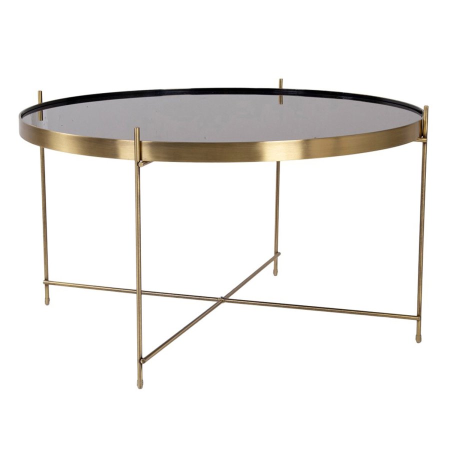 HOUSE NORDIC rund Venezia sofabord - glas og messing stl (70)