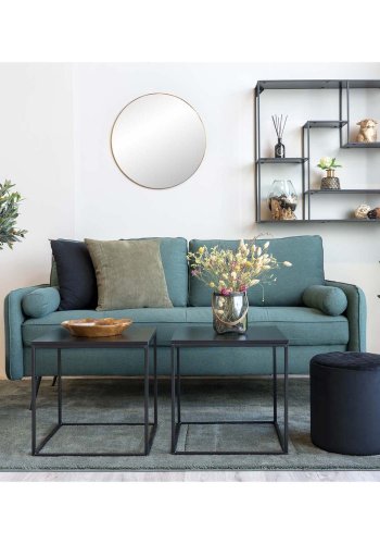 HOUSE NORDIC kvadratisk Vita hjrnebord - sort melamin og stl (45x45)