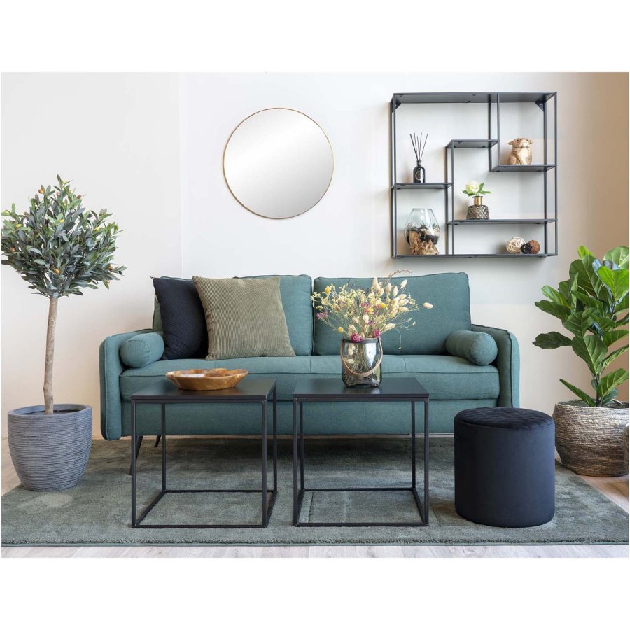 HOUSE NORDIC kvadratisk Vita hjrnebord - sort melamin og stl (45x45)