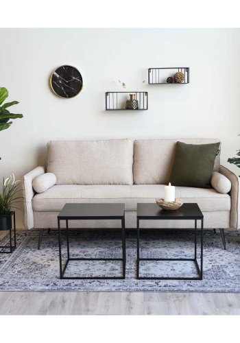 HOUSE NORDIC kvadratisk Vita hjrnebord - sort melamin og stl (45x45)