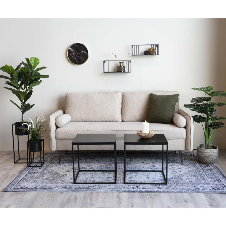 HOUSE NORDIC kvadratisk Vita hjrnebord - sort melamin og stl (45x45)