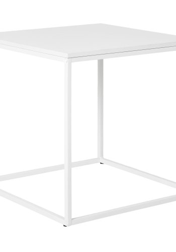 HOUSE NORDIC Vita hjrnebord, kvadratisk - hvid melaminfolie og hvid stl (45x45)