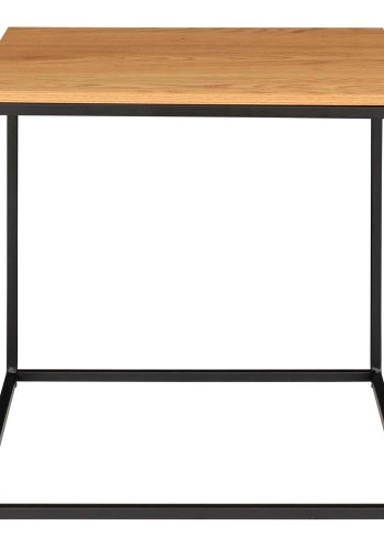 HOUSE NORDIC Vita hjrnebord - natur melamin og sort stl (45x45)