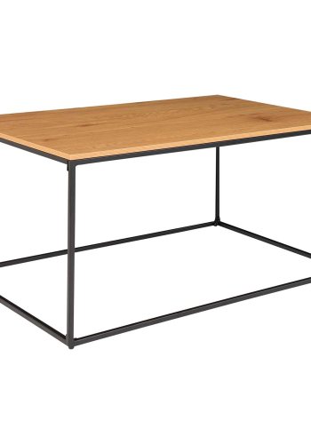 HOUSE NORDIC Vita sofabord - natur melamin og sort stl (60x90)