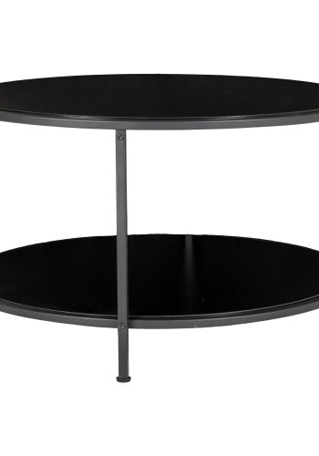 HOUSE NORDIC Vita sofabord, m. 1 hylde - sort melminfolie og sort stl (80)