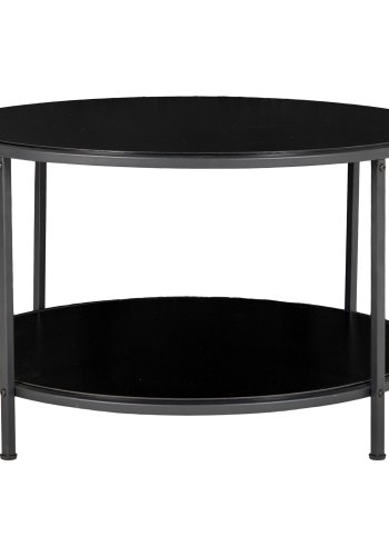 HOUSE NORDIC Vita sofabord, m. 1 hylde - sort melminfolie og sort stl (80)