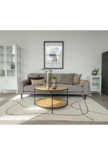 HOUSE NORDIC  Vita Sofabord - Sofabord, egetrslook, sort stel 80x45 cm