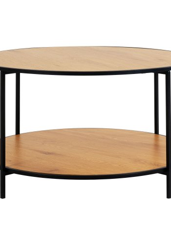 HOUSE NORDIC  Vita Sofabord - Sofabord, egetrslook, sort stel 80x45 cm