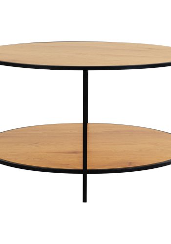 HOUSE NORDIC  Vita Sofabord - Sofabord, egetrslook, sort stel 80x45 cm