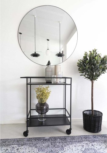 HOUSE NORDIC Vita barvogn, m. hylde - sort melamin og sort stl (68x40)