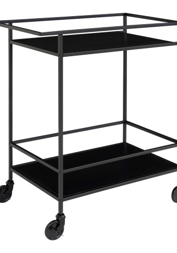 HOUSE NORDIC Vita barvogn, m. hylde - sort melamin og sort stl (68x40)