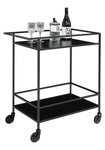 HOUSE NORDIC Vita barvogn, m. hylde - sort melamin og sort stl (68x40)