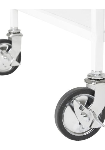 HOUSE NORDIC Vita barvogn, m. 2 hylder og hjul - hvid melaminfolie og hvid stl (68x40)