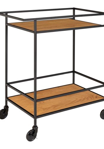 HOUSE NORDIC Vita barvogn, m. hylde - natur melamin og sort stl (68x40)