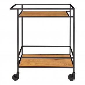 HOUSE NORDIC Vita barvogn, m. hylde - natur melamin og sort stl (68x40)