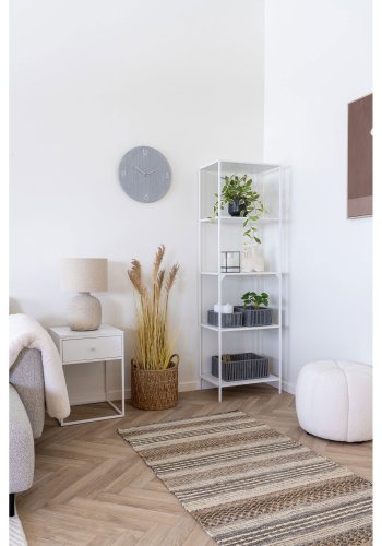 HOUSE NORDIC Vita hjrnebord, m. 1 skuffe, kvadratisk - hvid melaminfolie og hvid stl (40x40)