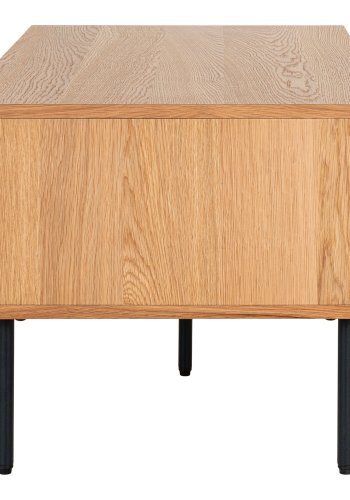 HOUSE NORDIC Sofabord, egefiner, sorte metalben, 2 skuffer, 50x100x45 cm