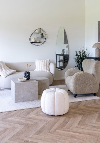 HOUSE NORDIC Prague sofabord, kvadratisk - beige decorpapir med marmor look (st af 2)