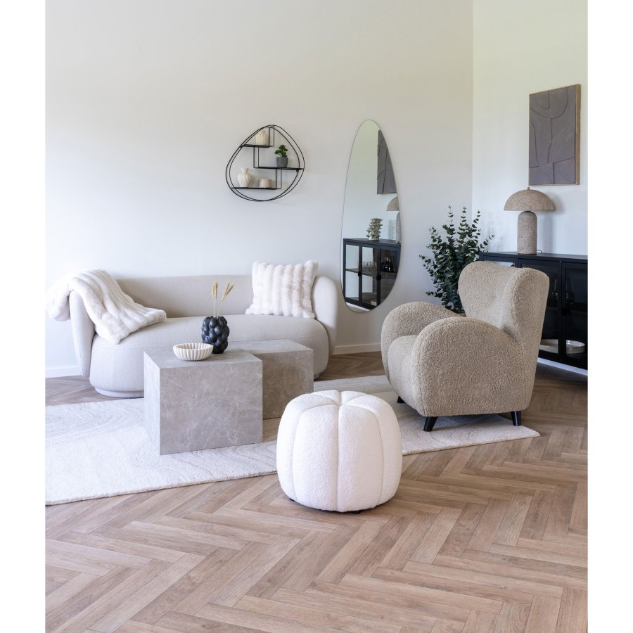 HOUSE NORDIC Prague sofabord, kvadratisk - beige decorpapir med marmor look (st af 2)