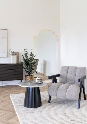 HOUSE NORDIC  Brito Sofabord - Sofabord, marmor look, gr/sort<br>60x45 cm