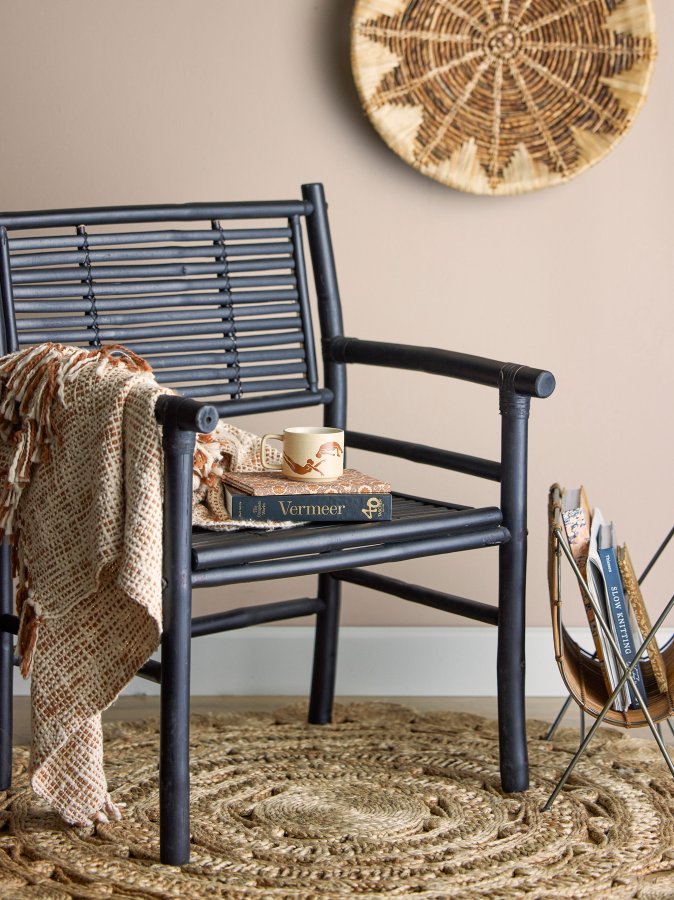 BLOOMINGVILLE Giulia Plaid, Natur, Bomuld W: 125cm, L: 150cm