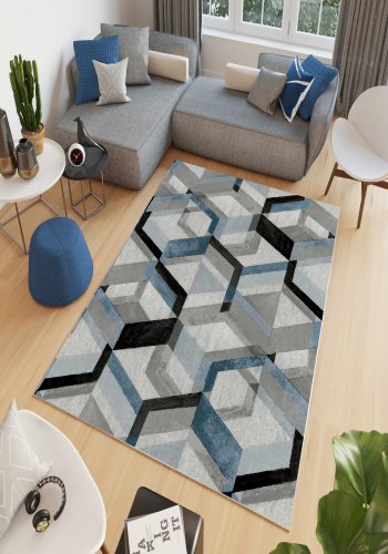 TEPPI W874 gulvtppe, rektangulr - gr polyester (160x230)