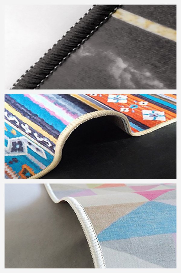 TEPPI W1077 gulvtppe, rektangulr - multifarvet polyester (120x180)