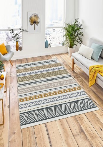 TEPPI W1079 gulvtppe, rektangulr - multifarvet polyester (120x180)