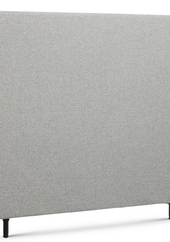 Plain sengegavl, hjdejusterbar - lysegr polyester stof (L:140)