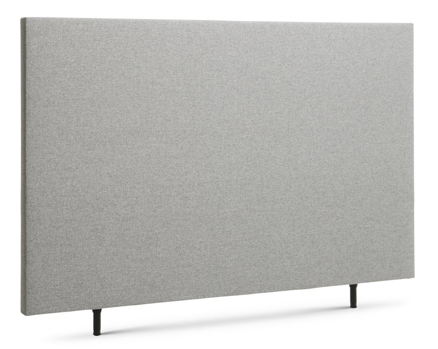 Plain sengegavl, hjdejusterbar - lysegr polyester stof (L:180)