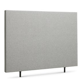 Plain sengegavl, hjdejusterbar - lysegr polyester stof (L:160)