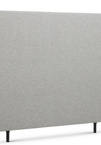 Plain sengegavl, hjdejusterbar - lysegr polyester stof (L:160)