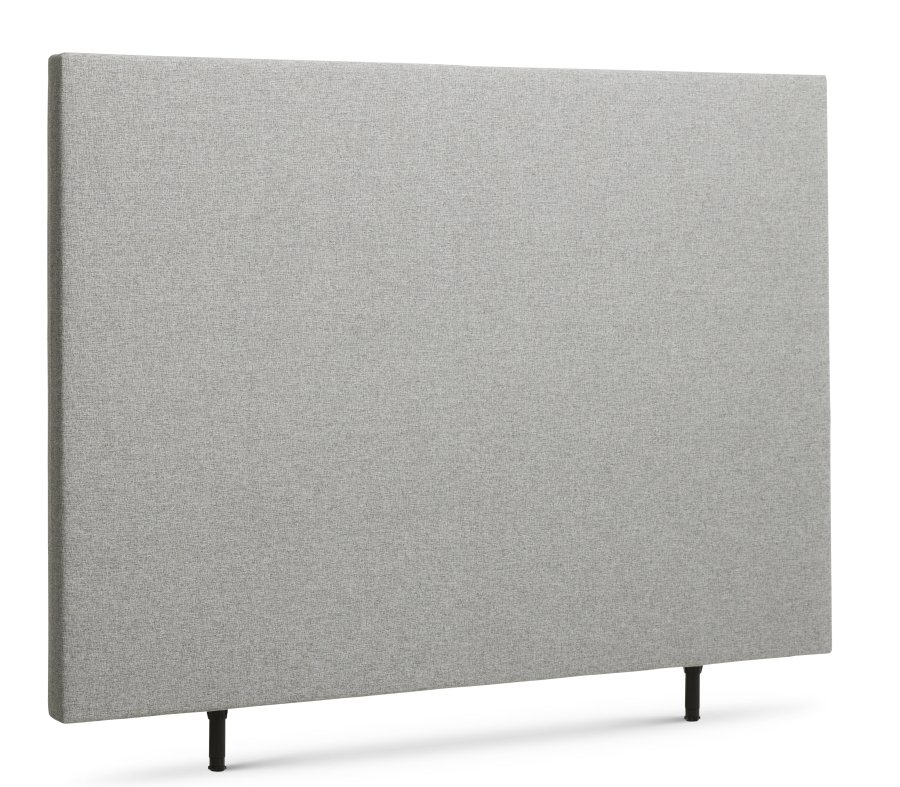 Plain sengegavl, hjdejusterbar - lysegr polyester stof (L:160)