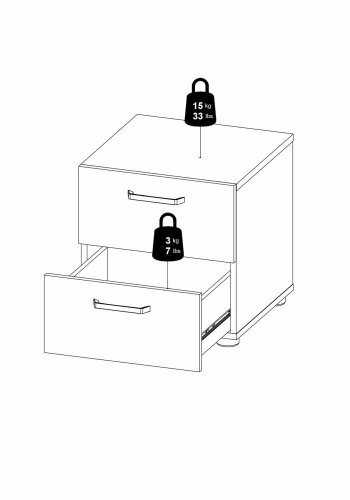 TVILUM Dallas natbord, m. 2 skuffer - brun folie (40x40,25)