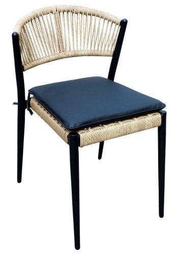 HOUSE OF SANDER Astrid spisebordsstol - natur polyrattan og sort aluminium