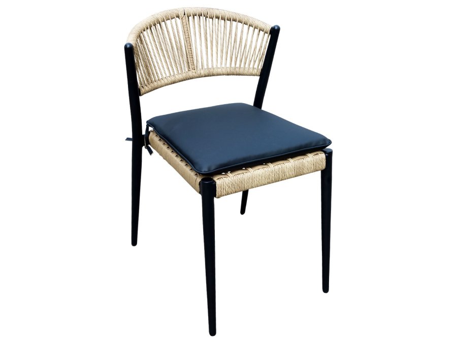 HOUSE OF SANDER Astrid spisebordsstol - natur polyrattan og sort aluminium