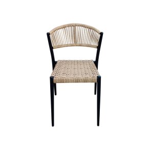 HOUSE OF SANDER Astrid spisebordsstol - natur polyrattan og sort aluminium