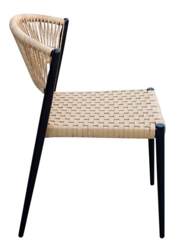 HOUSE OF SANDER Astrid spisebordsstol - natur polyrattan og sort aluminium
