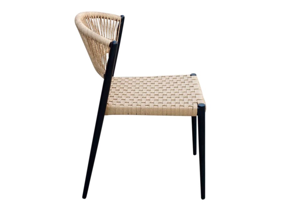 HOUSE OF SANDER Astrid spisebordsstol - natur polyrattan og sort aluminium