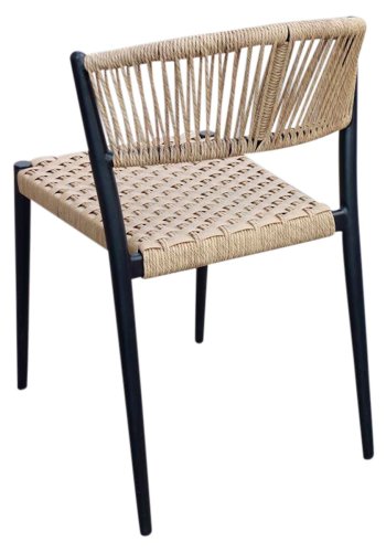 HOUSE OF SANDER Astrid spisebordsstol - natur polyrattan og sort aluminium