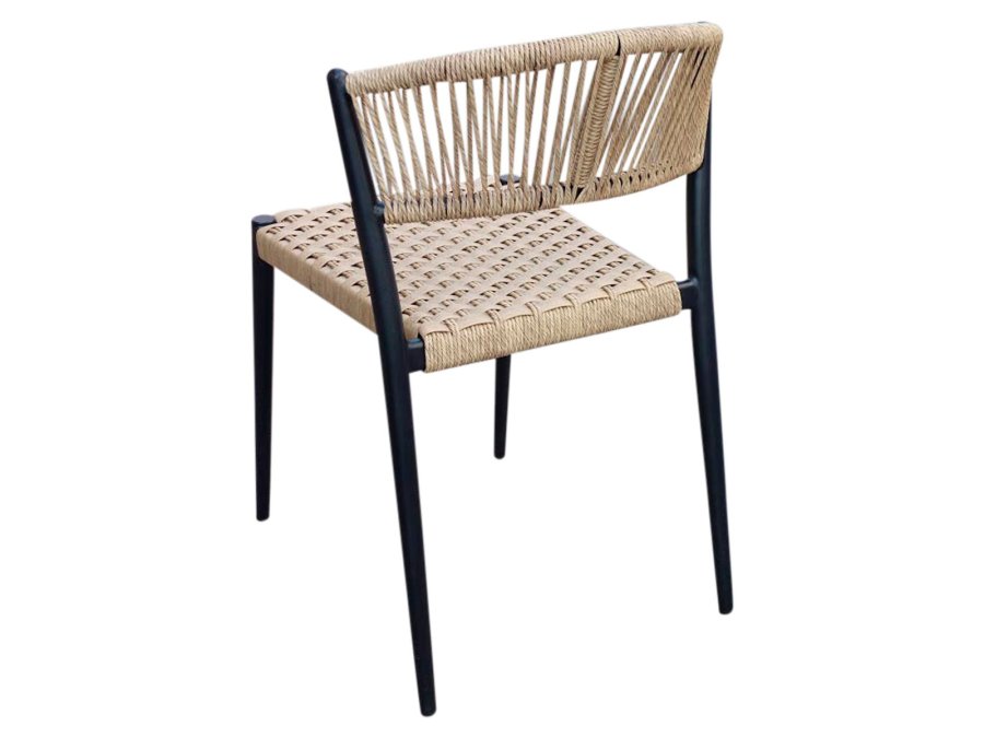 HOUSE OF SANDER Astrid spisebordsstol - natur polyrattan og sort aluminium