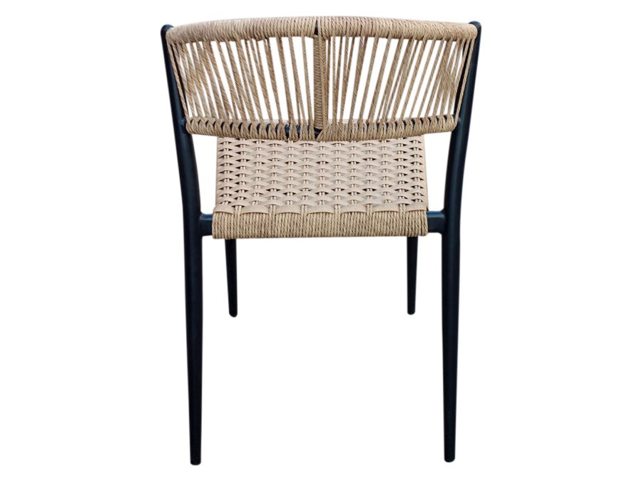 HOUSE OF SANDER Astrid spisebordsstol - natur polyrattan og sort aluminium